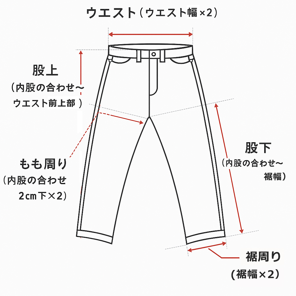パンツのサイズ